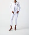 Joseph Ribkoff Cropped Jeans With Frayed Hem In White