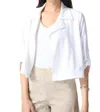 Joseph Ribkoff Cropped Rolled Tab Top In Vanilla In White