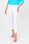 Joseph Ribkoff Cropped Ruffled Casual Trousers In Midnight Blue