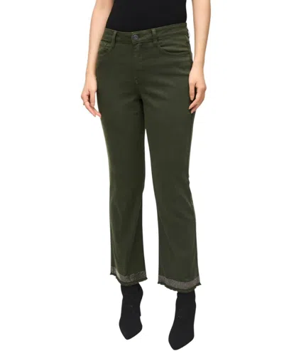 Joseph Ribkoff Cropped Straight Casual Trousers In Iguana In Green