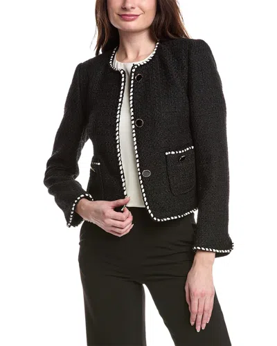 Joseph Ribkoff Cropped Wool-blend Jacket In Black