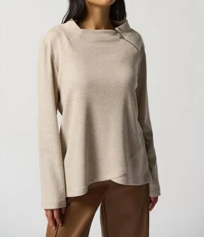 Joseph Ribkoff Crossover Front Top In Oatmeal/vanilla In Gray
