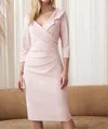 Joseph Ribkoff Blazer Style Ruched Dress In Blush Pink In Pink
