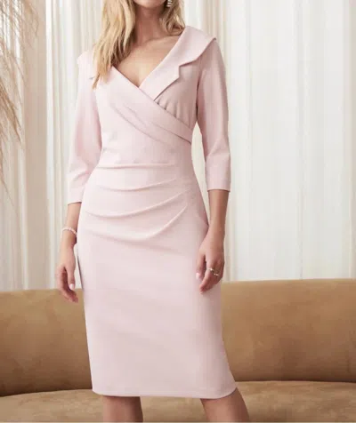 Joseph Ribkoff Crossover Pleat Detail Dress In 3647 - Rose