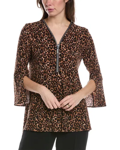 JOSEPH RIBKOFF CRYSTAL ZIP BLOUSE