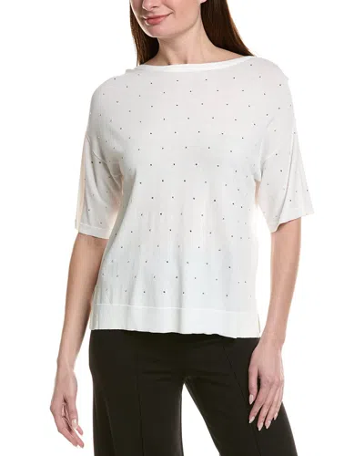 Joseph Ribkoff Crystal-embellished Top In White