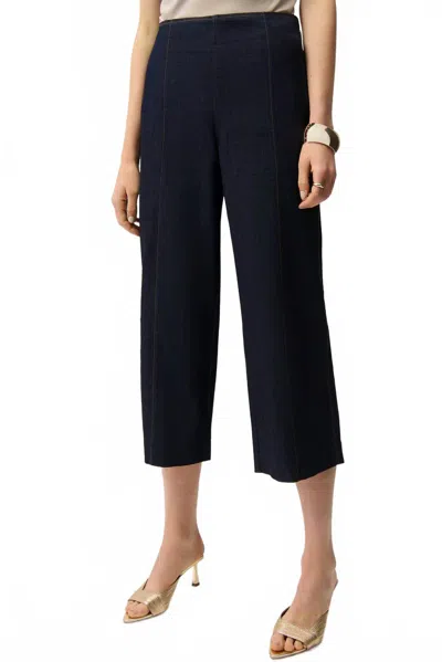 Joseph Ribkoff Culotte Jeans With Exposed Side Zipper In Denim In Black