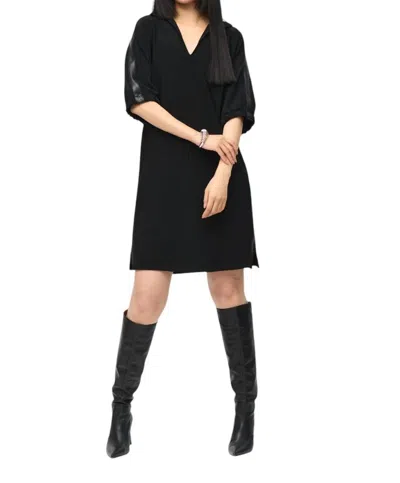 Joseph Ribkoff Cutaway Slit Minimalist Dress In Black