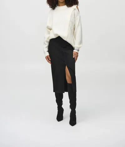 Joseph Ribkoff Cybele Classic Denim Pencil Midi Skirt In Black In Multi