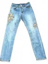 Joseph Ribkoff Denim Bleu W Gold Emb In Blue