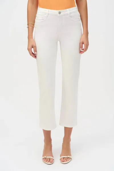 Joseph Ribkoff Denim Classic Cropped Flared Jeans In White