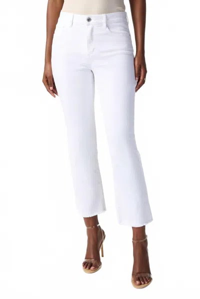 Joseph Ribkoff Denim Frayed Hem Straight Jeans In White