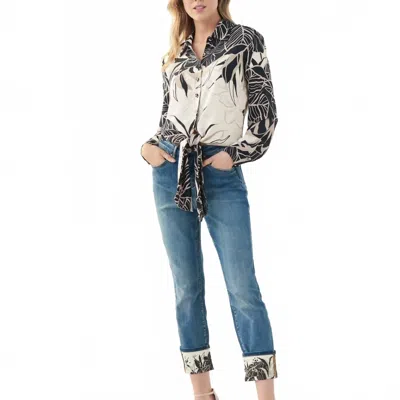 Joseph Ribkoff Denim Jeans With Embellished Cuff In Blue