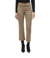 Joseph Ribkoff Embellished Fringe Cuff Cropped Jean In Java Denim In Brown
