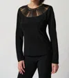 Joseph Ribkoff Detailed Neckline Top In Black In Black