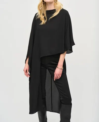 Joseph Ribkoff Dolman Sleeve Asymmetric High Low Top In Black