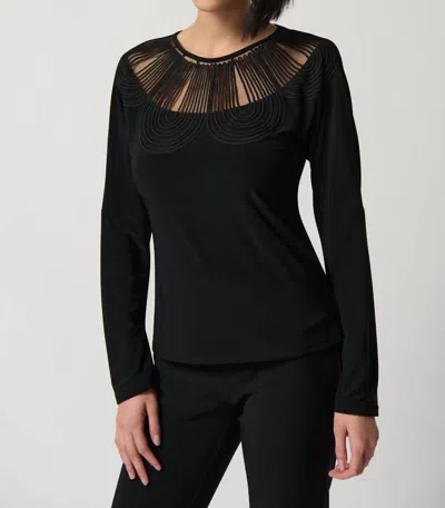 Joseph Ribkoff Dolman Sleeve Silky Knit Fitted Top In Black