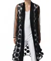 Joseph Ribkoff Dot Sheer Jacket In Black In Black