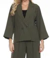 Joseph Ribkoff Double-breast Oversized Blazer In Iguana Green