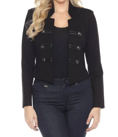 Joseph Ribkoff Double Breasted Military Jacket In Black