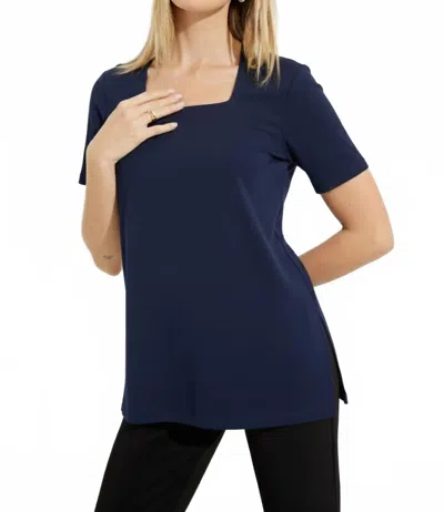 Joseph Ribkoff Double Layer Square Neck Top In Navy In Blue
