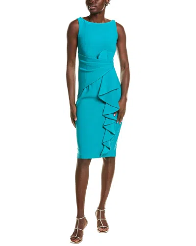JOSEPH RIBKOFF JOSEPH RIBKOFF DRAPED RUFFLE MIDI DRESS