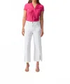 Joseph Ribkoff Draped V-neckline Short Sleeve Top In Geranium In Multi