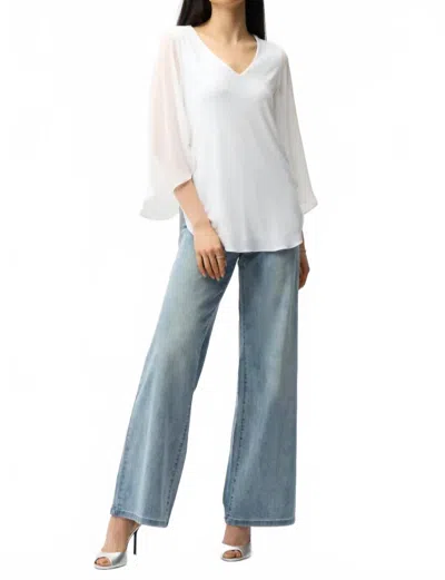 Joseph Ribkoff Drapey V-neck Tunic In Vanilla In White