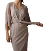 Joseph Ribkoff Drapped Sleeve Dress In Rose In Gray