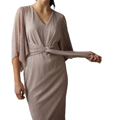 Joseph Ribkoff Drapped Sleeve Dress In Rose In Gray