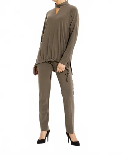 Joseph Ribkoff Drawstring Hem Tunic In Avocado In Brown