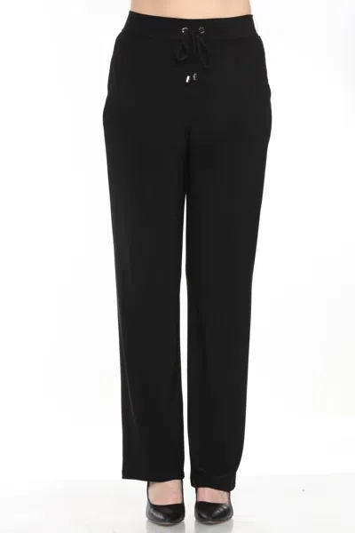 Joseph Ribkoff Drawstring High Rise Relaxed Straight Pant In Black