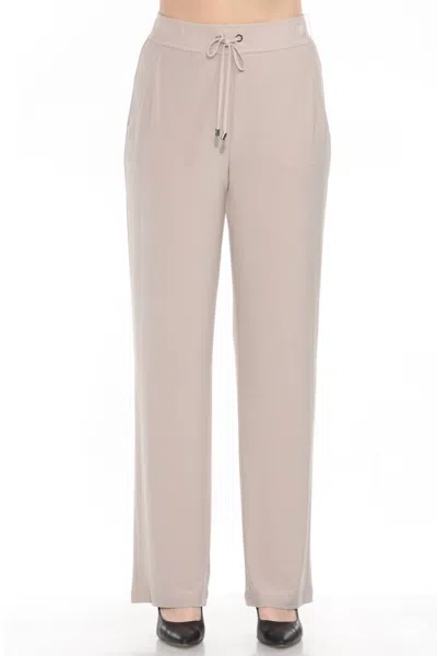 Joseph Ribkoff Drawstring High Rise Relaxed Straight Pant In Dune In Multi