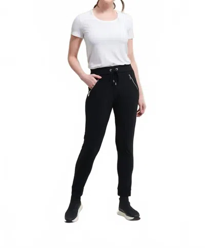 Joseph Ribkoff Drawstring Pull On Athleisure Jogger Pants In Black