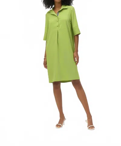 Joseph Ribkoff Eggshell Straight Shirt Dress In Greenery