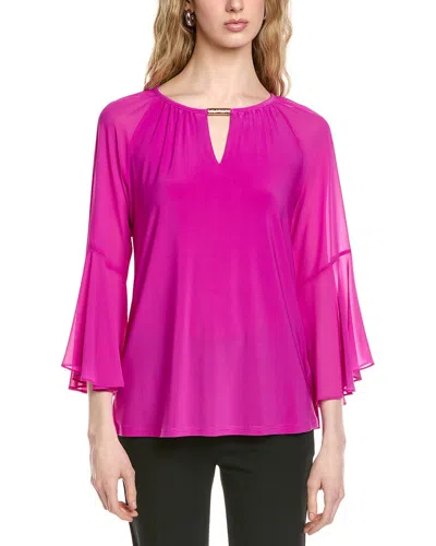 Joseph Ribkoff Elbow Sleeve Top In Pink