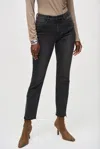 Joseph Ribkoff Embellished Ankle Zip Slim Jean In Charcoal Grey In Black