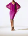Joseph Ribkoff Embellished Chiffon Overlay Sheath Dress In Empress