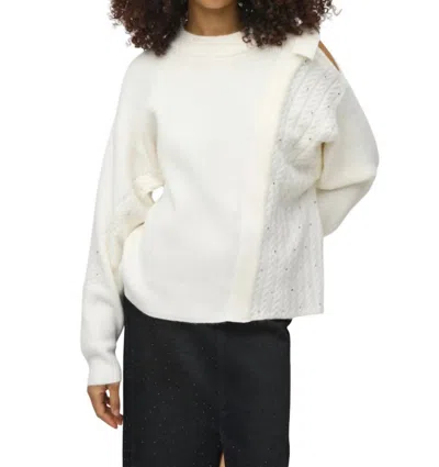 Joseph Ribkoff Embellished Crew Neck Sweater In Ivory In Multi