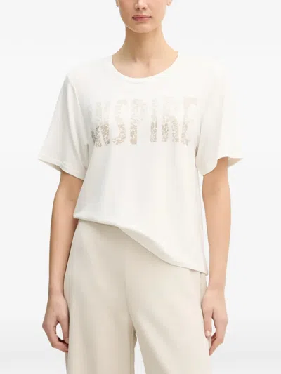 Joseph Ribkoff Embellished-graphic T-shirt In White