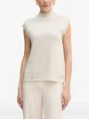 Joseph Ribkoff Embellished High-neck Top In Neutral