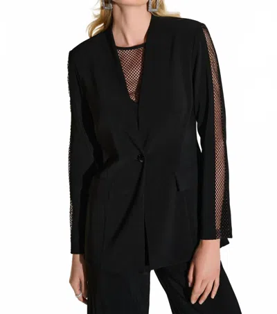 Joseph Ribkoff Signature Blazer With Sleeve Insert In Black