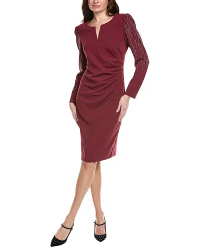 Joseph Ribkoff Embellished Mini Dress In Burgundy