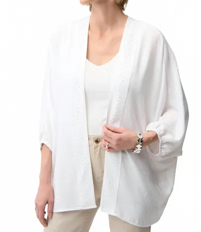 Joseph Ribkoff Embellished Open Front Cover-up Blazer In Vanilla In Yellow