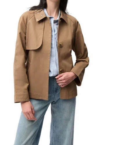 Joseph Ribkoff Embellished Short Trench Coat In Tiger's Eye In Brown