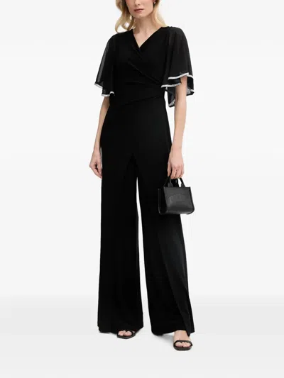 Joseph Ribkoff Embellished Wrap-front Jumpsuit In Black