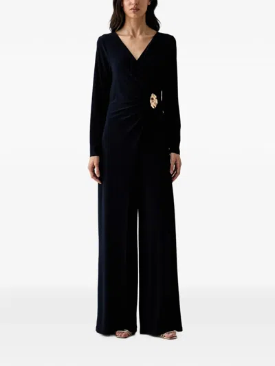 Joseph Ribkoff Embellished Wrap-style Jumpsuit In Blue