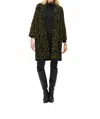 Joseph Ribkoff Embossed Jacquard Knit Coat In Black Iguana In Gray