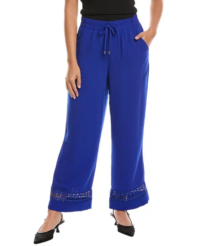 Joseph Ribkoff Lace Detail Gauze Pants In Royal Sapphire In Blue