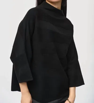 Joseph Ribkoff Empress Mock Neck Boxy Top In Black